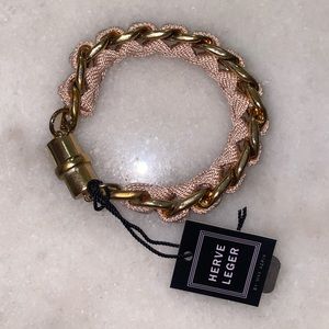 Herve Ledger Gold with Light Pink Chain Magnetic Bracelet